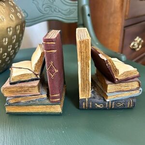 Decorative Stack of Vintage-Style Book Bookends